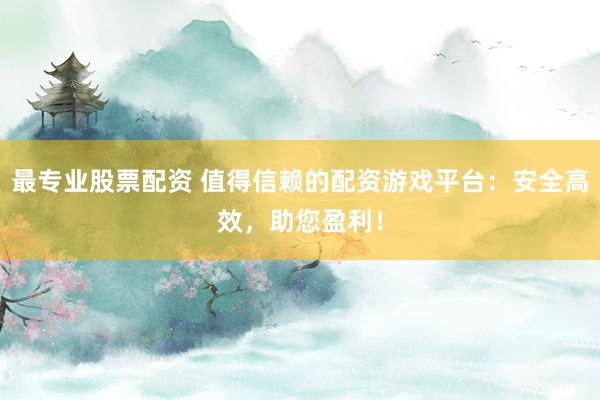 最专业股票配资 值得信赖的配资游戏平台：安全高效，助您盈利！