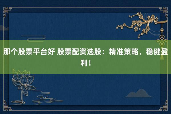 那个股票平台好 股票配资选股：精准策略，稳健盈利！