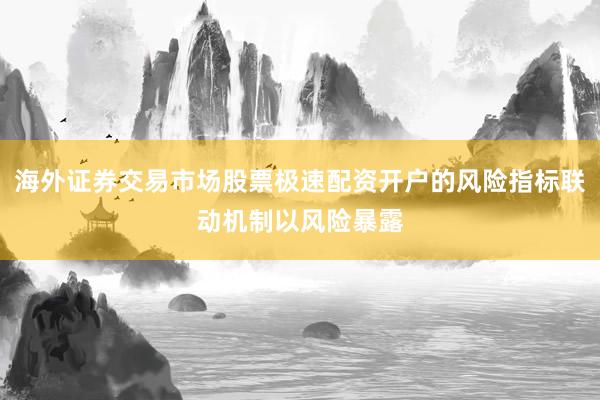 海外证券交易市场股票极速配资开户的风险指标联动机制以风险暴露