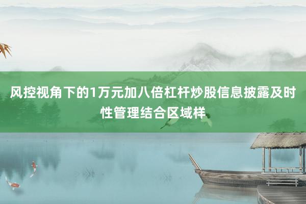 风控视角下的1万元加八倍杠杆炒股信息披露及时性管理结合区域样