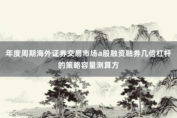 年度周期海外证券交易市场a股融资融券几倍杠杆的策略容量测算方
