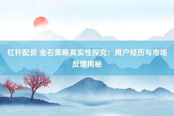 杠杆配资 金石策略真实性探究：用户经历与市场反馈揭秘