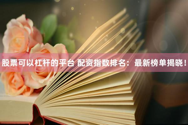 股票可以杠杆的平台 配资指数排名：最新榜单揭晓！